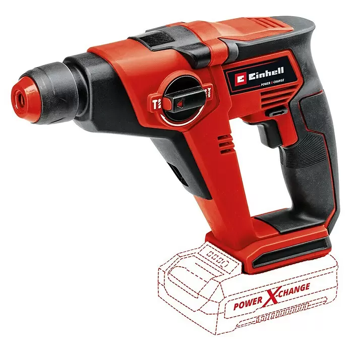 Einhell Power X-Change Akumulatorska udarna bušilica TE-HD 18/12 Li - Solo - Bez akumulatora, Broj okretaja pri praznom hodu: 0 okr/min - 1.300 okr/min, Jačina pojedinog udarca: 1,3 J - Dijagonalni pogled