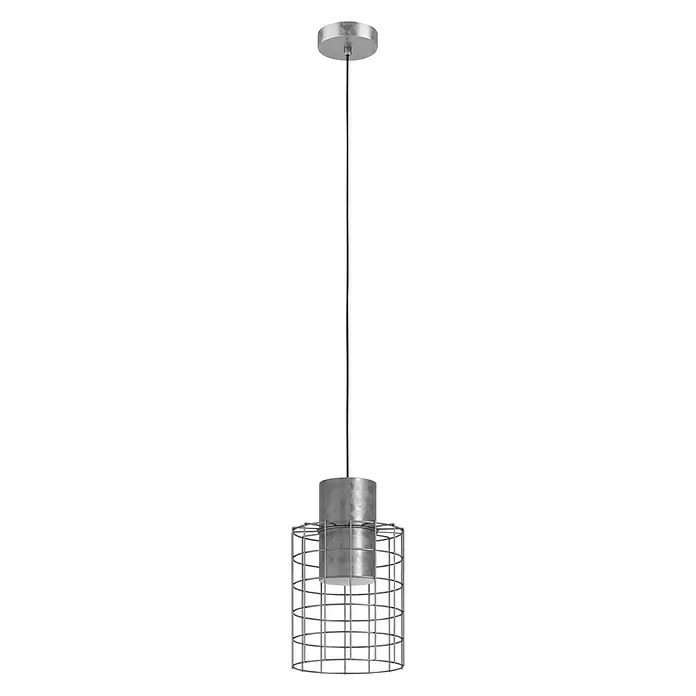 Eglo Pendelleuchte rund MILLIGAN - 40 W, Ø x H: 200 mm x 110 cm, Weiß-verzinkt, E27 - Vorderansicht