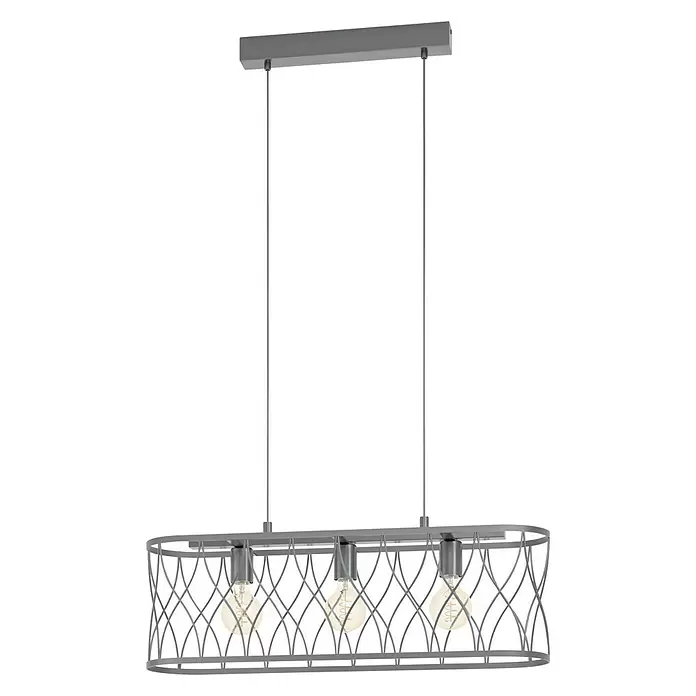 Eglo Pendelleuchte GILTSPUR - 40 W, L x B x H: 77 x 18 x 110 cm, Schwarz, E27 - Diagonale Ansicht