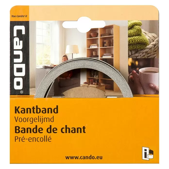 CanDo Band Universeel Kantband 24 mm - Lengte: 2,8 m, 24 mm, Eiken Grijs - Vooraanzicht