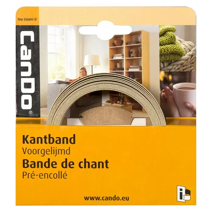 CanDo Band Universeel Kantband 24 mm - Lengte: 2,8 m, 24 mm, Gebronsd eiken - Vooraanzicht