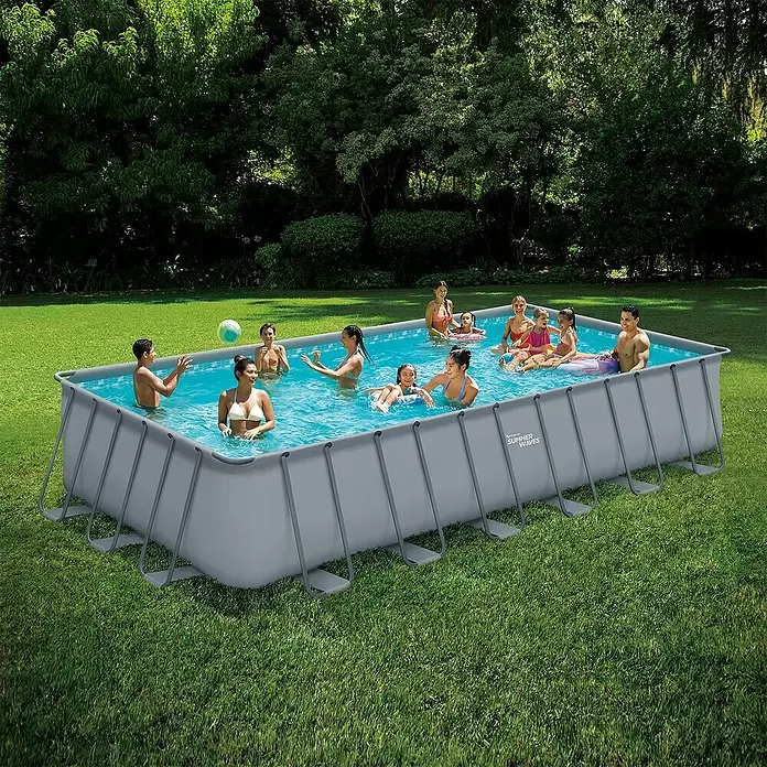 Frame-Pool-Set Summer Waves Elite - L x B x H: 732 x 366 x 132 cm, 31.771 l, Grau - Stimmungsaufnahme
