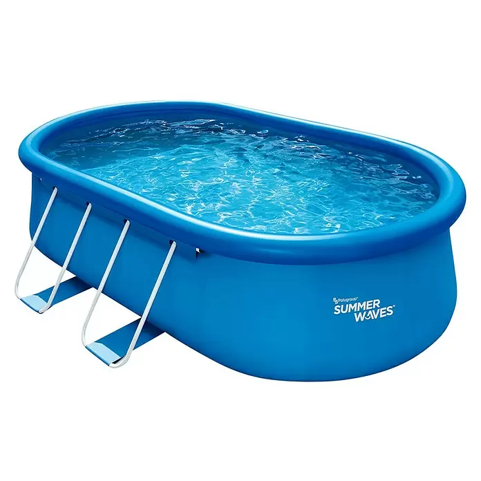 Pool-Set Summer Waves - L x B x H: 457 x 305 x 107 cm, 8.669 l, Blau - Diagonale Ansicht
