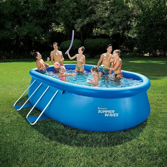 Pool-Set Summer Waves - L x B x H: 457 x 305 x 107 cm, 8.669 l, Blau - Stimmungsaufnahme
