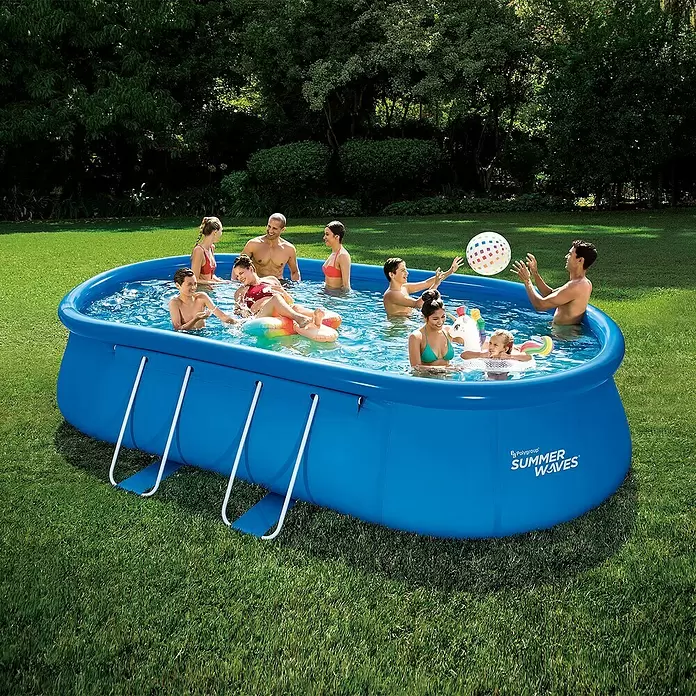 Pool-Set Summer Waves - L x B x H: 601 x 366 x 122 cm, 16.353 l, Blau - Stimmungsaufnahme