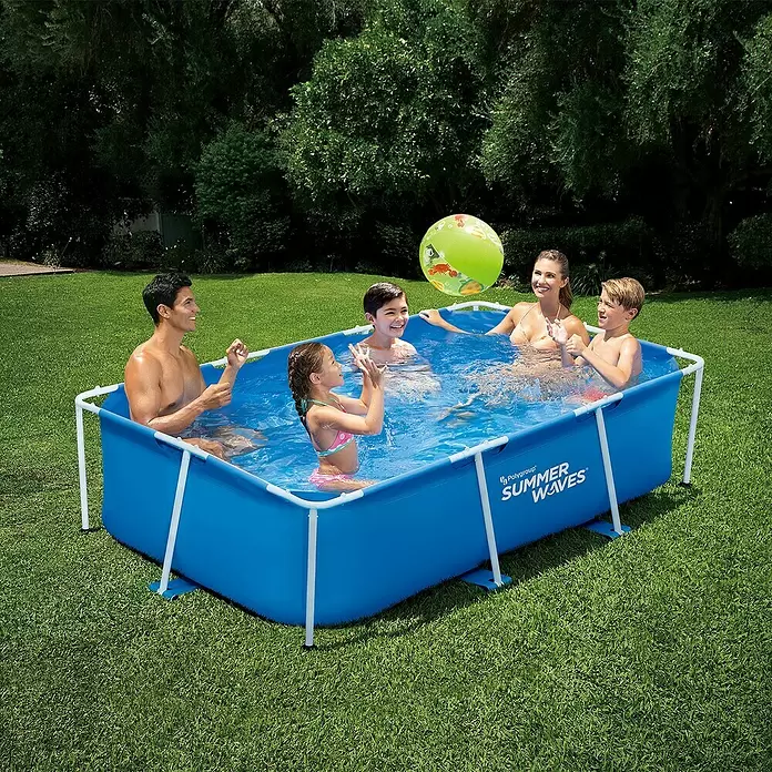Frame-Pool-Set Summer Waves - L x B x H: 260 x 160 x 66 cm, 2.300 l, Blau - Stimmungsaufnahme