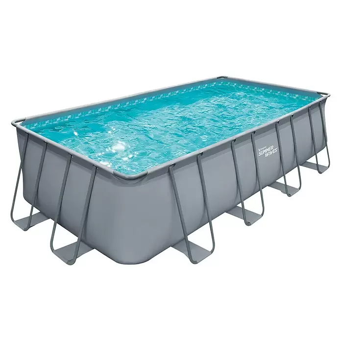 Frame-Pool-Set Summer Waves Elite - L x B x H: 549 x 274 x 132 cm, 17.871 l, Grau - Diagonale Ansicht