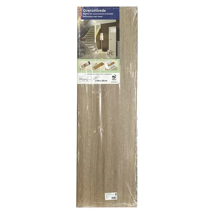 JéWé Traptrede overzettrede - Eiken bruin, 100 x 30 cm - Vooraanzicht