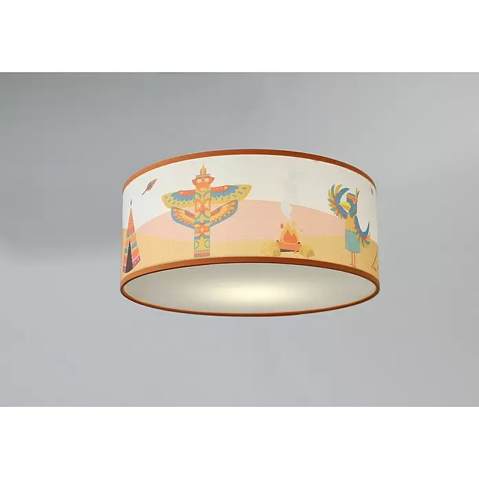Idp Lampshades Plafón redondo Indiens - 60 W, Ø x Al: 30 x 12 cm, Multicolor, E27 - Foto ambiente