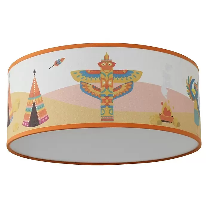 Idp Lampshades Plafón redondo Indiens - 60 W, Ø x Al: 30 x 12 cm, Multicolor, E27 - Vista angular