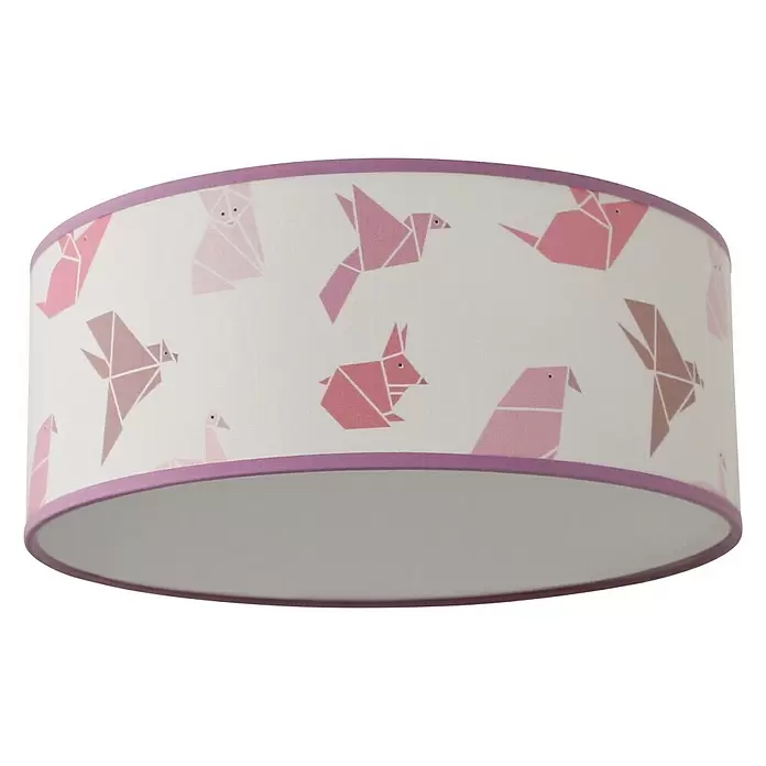 Idp Lampshades Plafón redondo Origami - 40 W, Ø x Al: 30 x 12 cm, Rosa, E27 - Vista angular