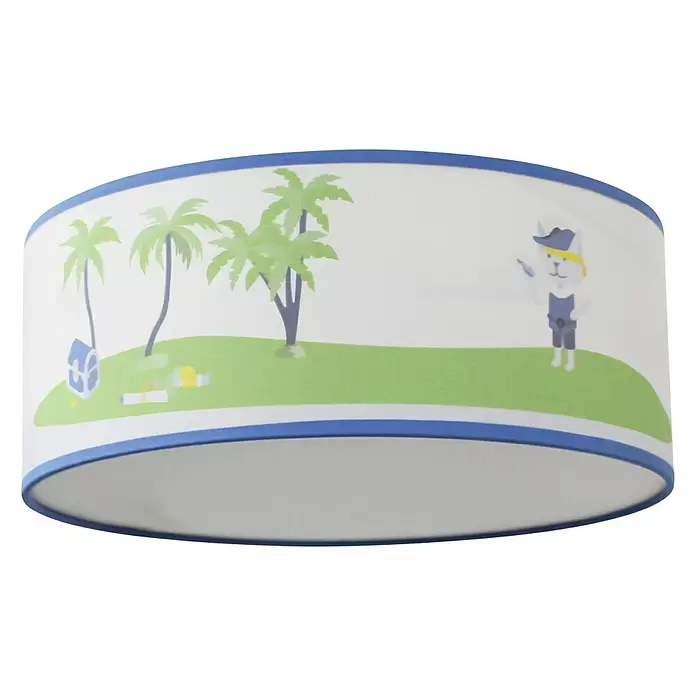 Idp Lampshades Plafón redondo Piratas - 40 W, Ø x Al: 30 x 12 cm, Azul, E27 - Vista frontal
