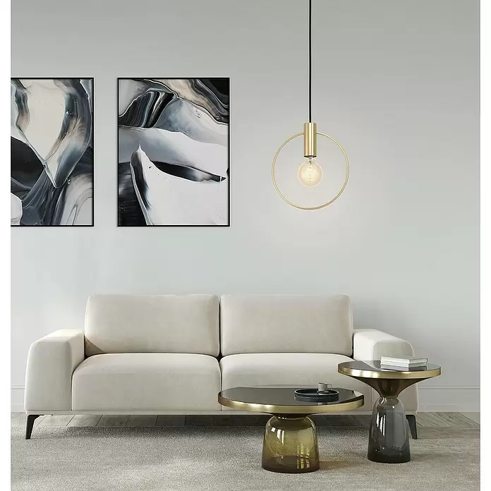 Eglo Pendelleuchte MANIZALES - 40 W, L x B x H: 25 x 105 x 110 cm, Messing-gebürstet, E27 - Stimmungsaufnahme