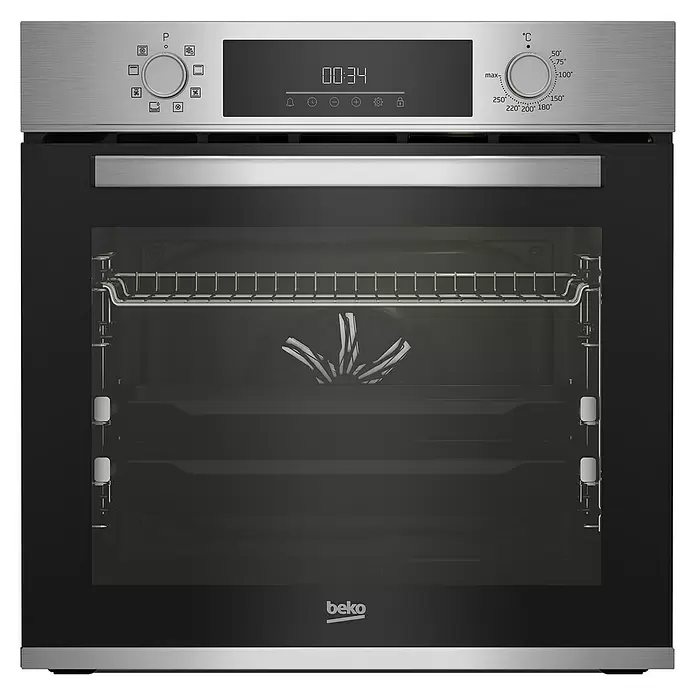 Beko Horno empotrado BBIM12301X - Número de tipos de calentamiento: 8 ud., Volumen horno: 72 l - Vista frontal