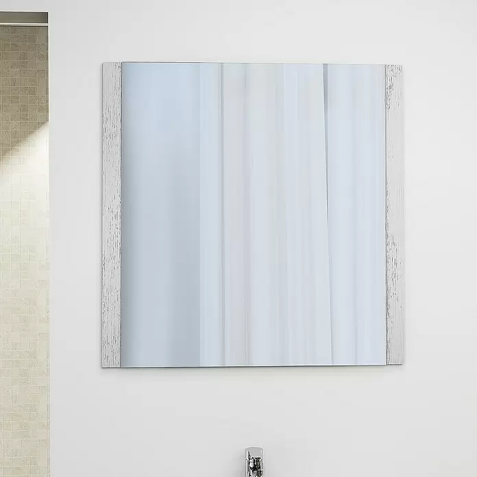 Espejo con marco de madera Claudia - An x Al: 60 x 80 cm, Blanco vintage - Foto ambiente
