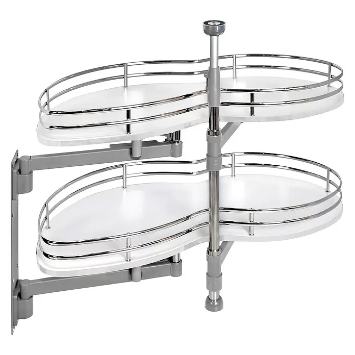 Estantería rinconera metálica Gemela Deluxe izquierda - Blanco - Vista angular