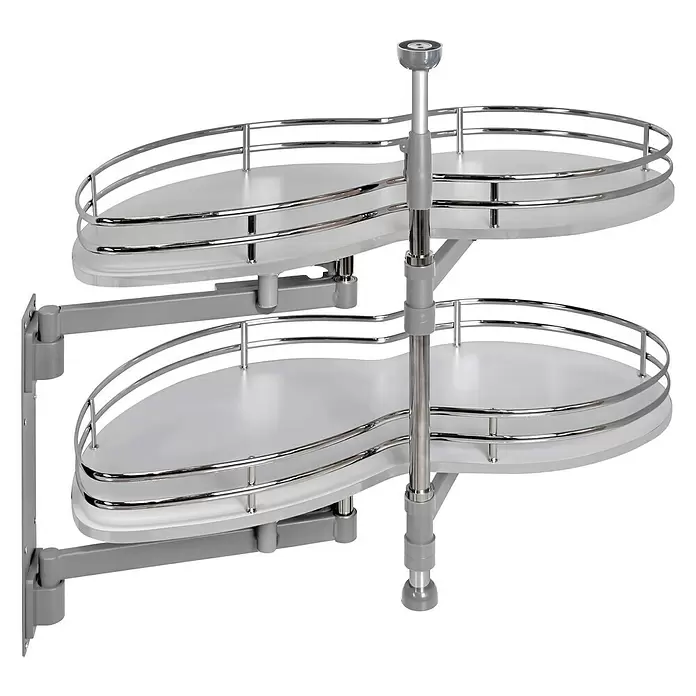 Estantería rinconera metálica Gemela Deluxe izquierda - Gris - Vista angular