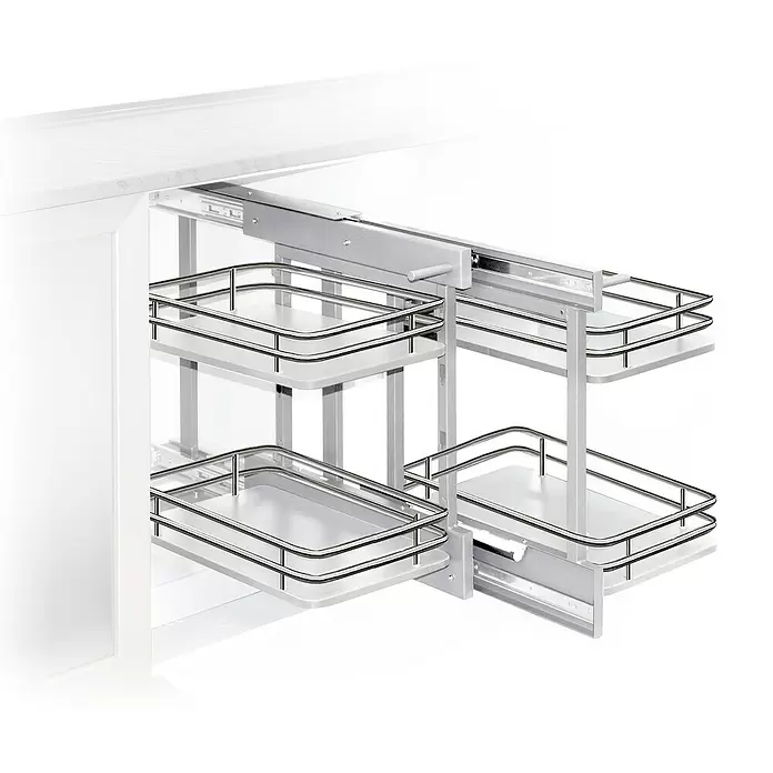 Estantería extraíble para rincón Deluxe - Blanco - Producto en uso