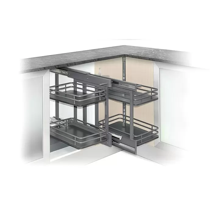 Estantería extraíble para rincón Deluxe - Gris - Producto en uso