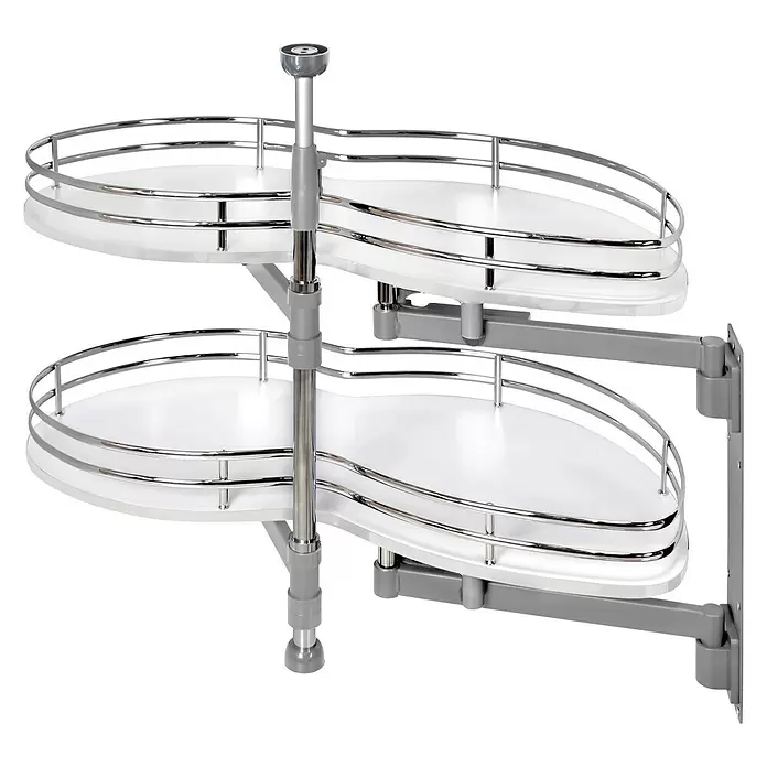 Estantería rinconera metálica Gemela Deluxe derecha - Blanco - Vista angular