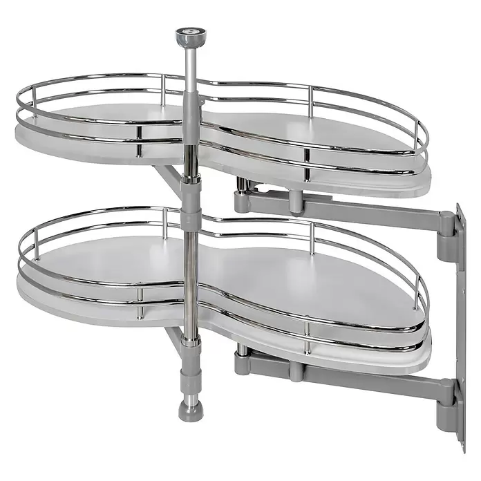 Estantería rinconera metálica Gemela Deluxe derecha - Gris - Vista angular