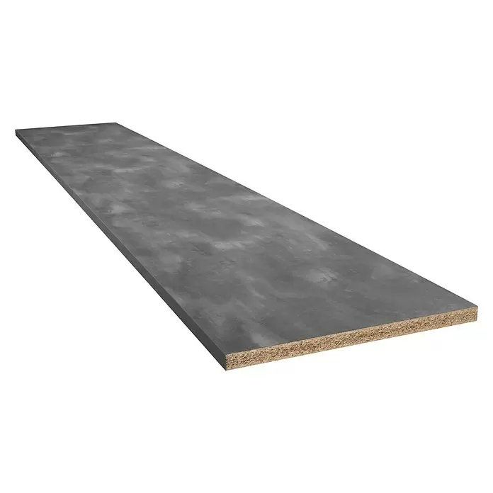CUCINE Küchenrückwand Fixmaß - Berlin Concrete, 363 x 63,5 cm, Stärke: 9,6 mm, Holz - Diagonale Ansicht
