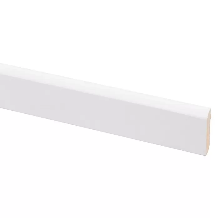 Muurplint Wit - 260 cm x 42 mm x 8 mm, Hout - Close-up