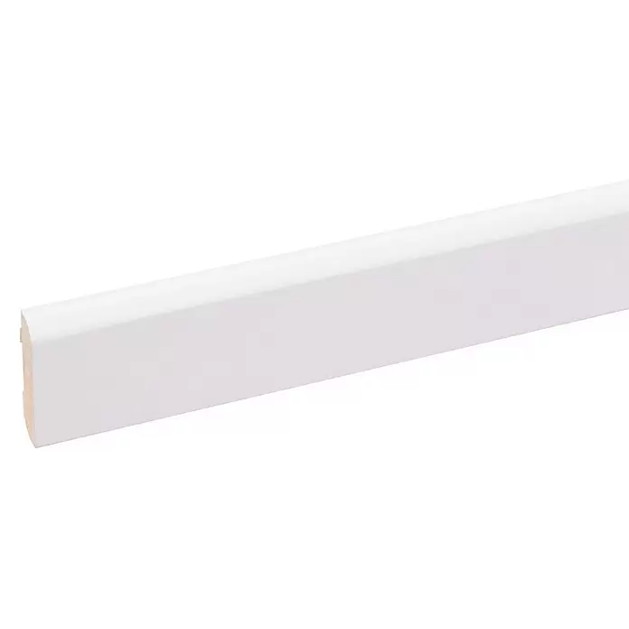 Muurplint Wit - 260 cm x 42 mm x 8 mm, Hout - Close-up