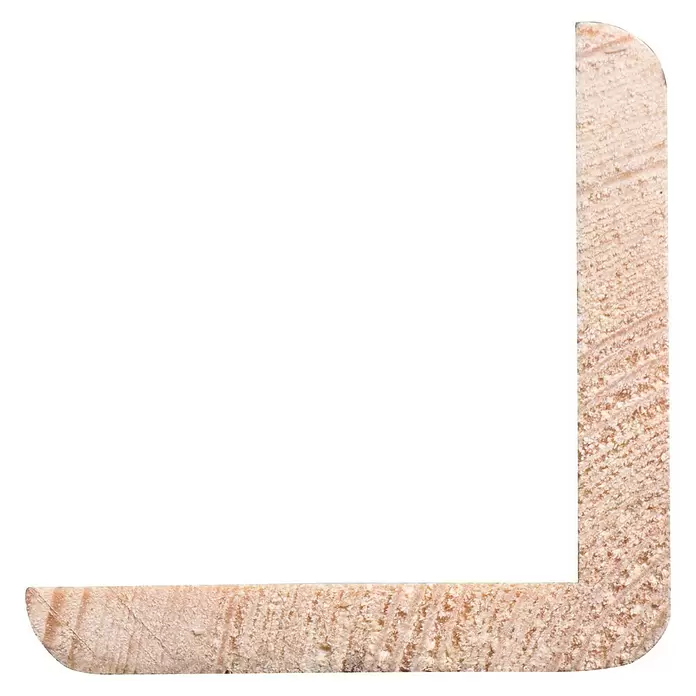 Hoekafdeklijst Wit 2700 x 34 x 34 mm - 2.700 x 34 x 34 mm, Hout - Zijaanzicht rechts