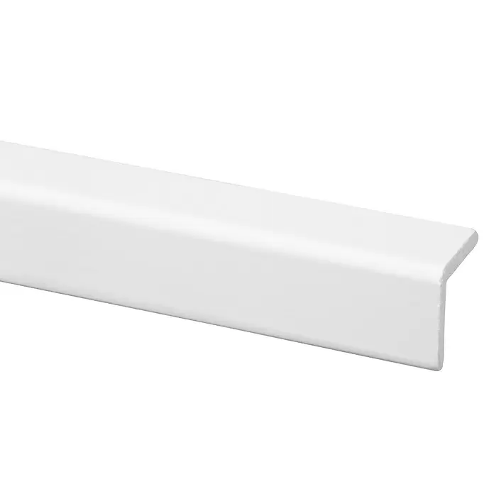 Hoekafdeklijst wit gelakt 2700 x 34 x 34 mm - 2.700 x 27 x 27 mm, Hout - Close-up