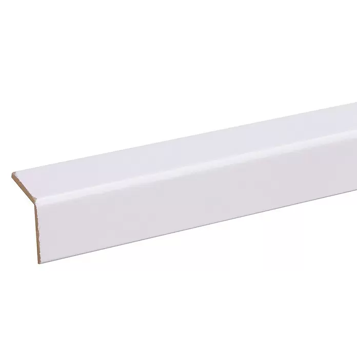 Hoeklijst - l x b x h: 260 cm x 33 mm x 33 mm, Wit - Close-up