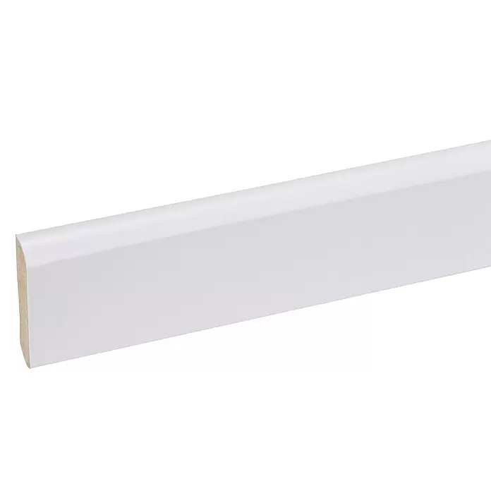 Muurplint Wit - 260 cm x 42 mm x 8 mm - Close-up