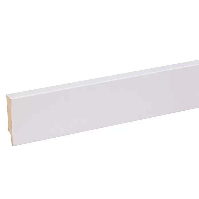 Muurplint Blokvormig Wit - 240 cm x 18 mm x 82 mm, Wit - Close-up