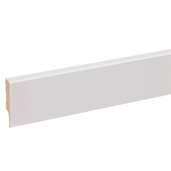 Muurplint Blokvormig Wit - 240 cm x 12 mm x 58 mm, Wit - Close-up