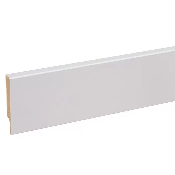 Muurplint Blokvormig Wit - 240 cm x 12 mm x 70 mm, Wit - Close-up