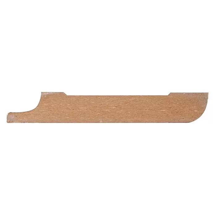 Muurplint Wit - 240 cm x 18 mm x 121 mm, Wit - Zijaanzicht rechts