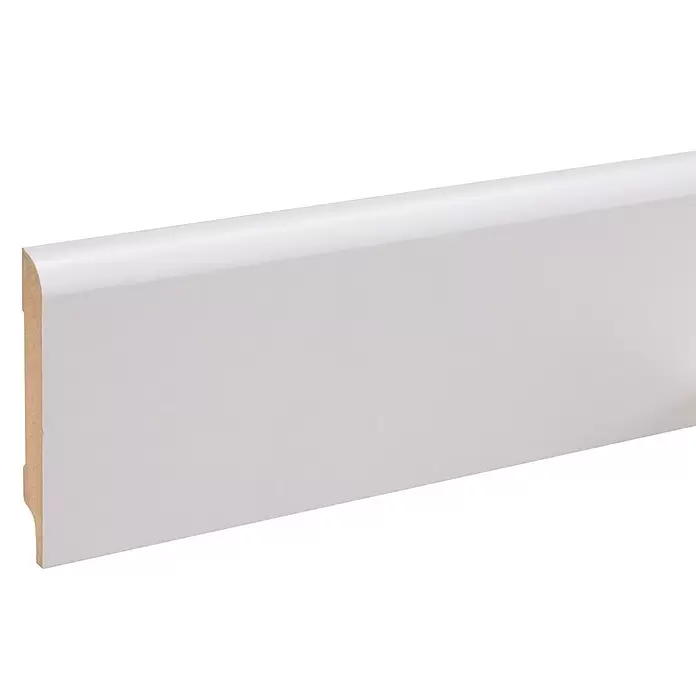 Muurplint Wit - 240 cm x 18 mm x 121 mm, Wit - Close-up