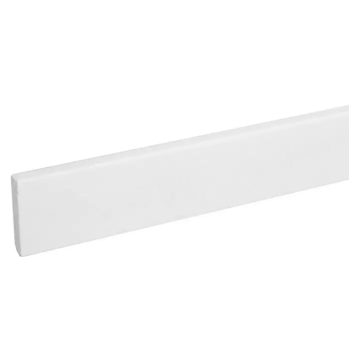Muurplint Wit - 244 cm x 55 mm x 11 mm, Wit - Close-up