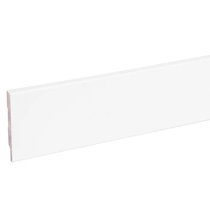 Muurplint Blok Wit RAL9010 - 244 cm x 12 mm x 94 mm, Wit - Close-up