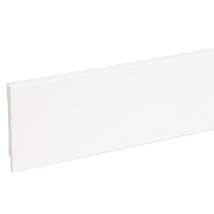 Muurplint Blok Wit RAL9010 - 244 cm x 12 mm x 119 mm, Wit - Close-up