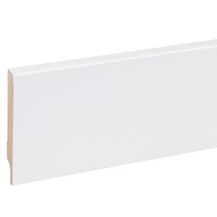 Muurplint Blokvormig Wit - 240 cm x 12 mm x 100 mm, Wit - Close-up