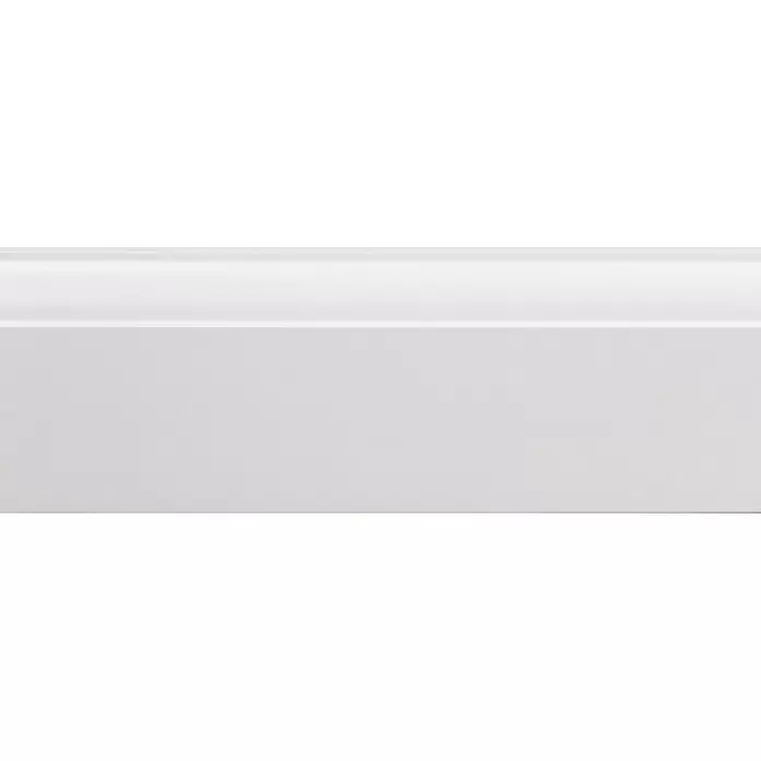 Muurplint Wit - 240 cm x 18 mm x 80 mm, Wit - Close-up