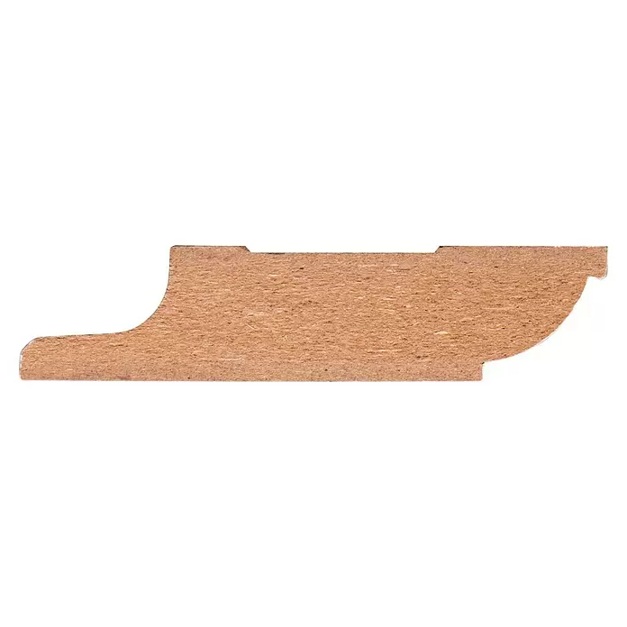 Muurplint Wit - 240 cm x 18 mm x 80 mm, Wit - Zijaanzicht rechts