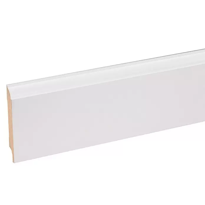 Muurplint Wit - 240 cm x 18 mm x 120 mm, Wit - Close-up