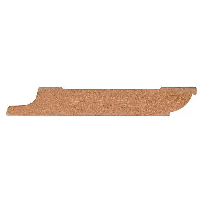 Muurplint Wit - 240 cm x 18 mm x 120 mm, Wit - Zijaanzicht rechts