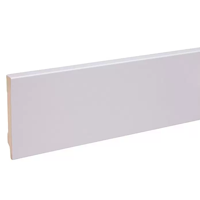 Muurplint Blokvormig Wit - 240 cm x 15 mm x 120 mm, Wit - Close-up