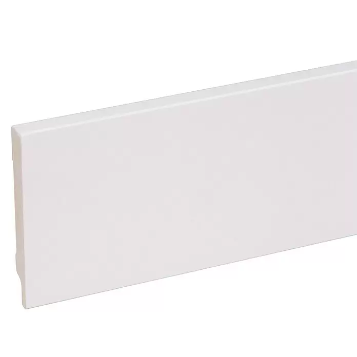 Muurplint RAL9003 - 488 cm x 15 mm x 119 mm, Wit - Close-up