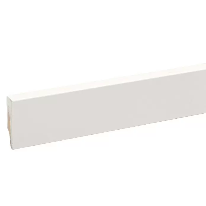 Muurplint Gelakt Wit RAL9010 - 244 cm x 15 mm x 57 mm, Wit - Close-up