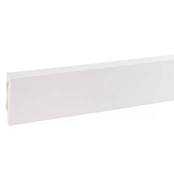 Muurplint Blok Wit - 244 cm x 18 mm x 79 mm, Wit - Close-up