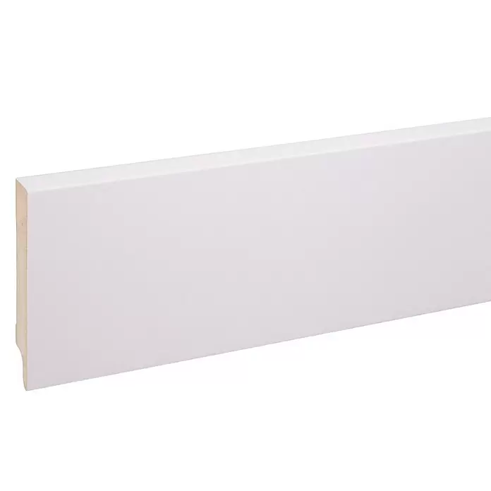 Muurplint Blok Wit - 244 cm x 18 mm x 119 mm, Wit - Close-up